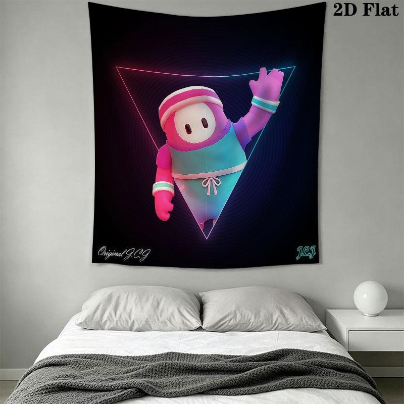 Fall Guys Wall Tapestry Aesthetic Wall Hanging Printed Fabric Blanket Decorative Tapestries for Bedroom Living Room Home Decor