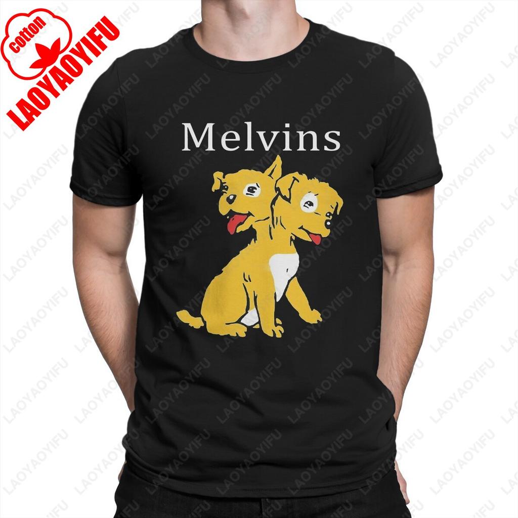 Men TShirts Music Vintage Pure Cotton Tees Short Sleeve Melvins T Shirts O Neck Fashion Shortsleev Summer Classic Style Tshirt