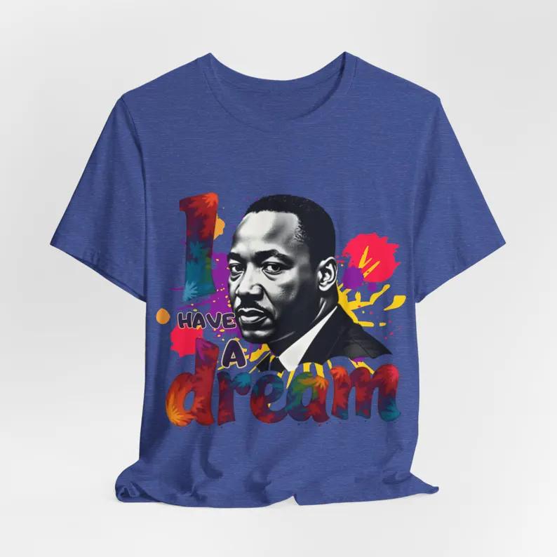 Martin Luther King T Shirt Europe United States Fashion Men Women Short Sleeve Tees Streetwear Loose Casual Retro Trend Portrait