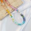 European and American Dopamine Colored Crystal Necklace for Women, Collarbone Chain, Rainbow Bead, Niche Design Necklace