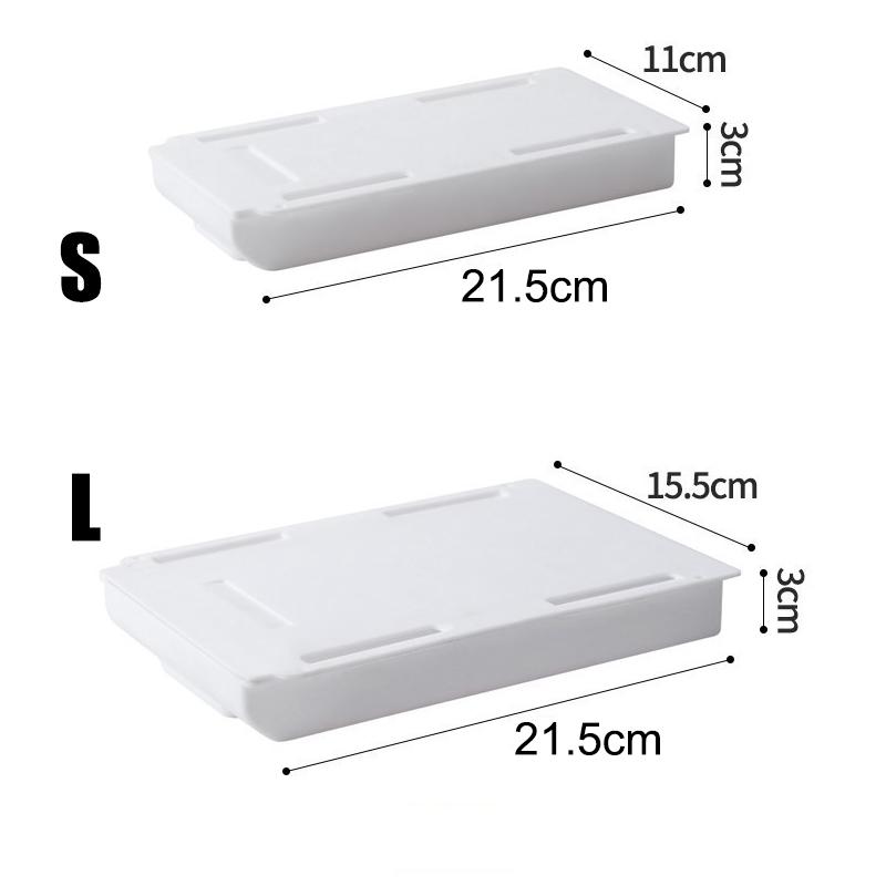 Hidden Storage Box SelfAdhesive Storage Drawer Box Under Desk Storage Holder Slidee Out Drawer Tray Sundries Stationery Organize
