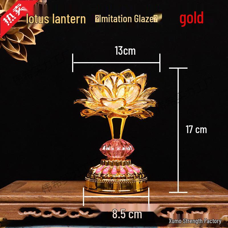 Long-Life Seven-Color Guanyin Lotus Plug-in Buddha Offering Lamp