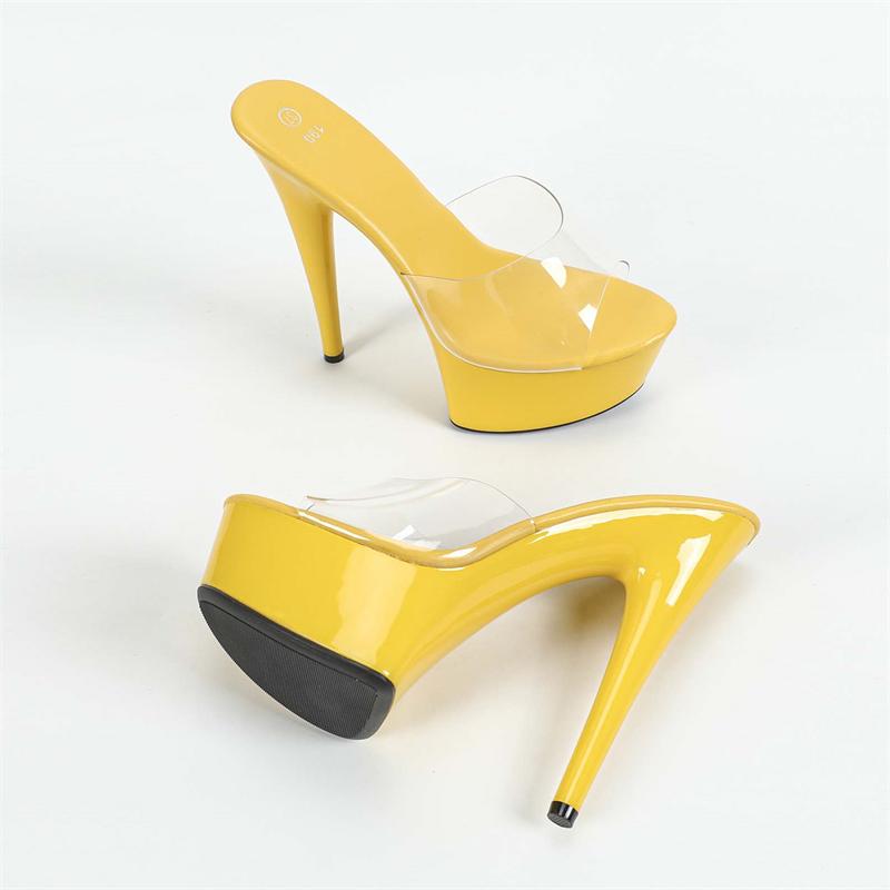 Mode Eilyken Sommer Street Style PVC Transparent Offene Zehenpartie Plateau Damen Hausschuhe Sexy Stiletto Hohe Absätze Bankett Abschlussball Clogs