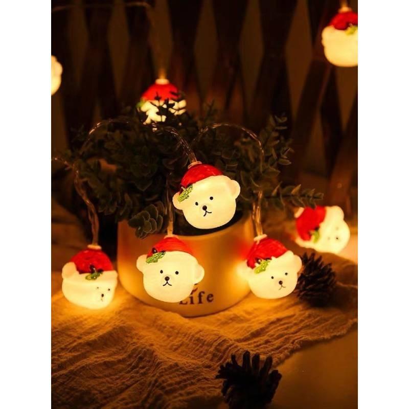 Led Battery Snowman Santa Claus Elk Fairy String Lights Outdoor Xmas Decor Tree