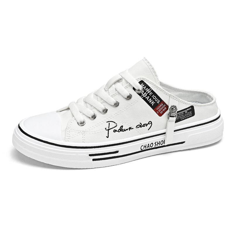 

Подростковые однотонные полукеды, летняя мужская модная парусиновая обувь в корейском литературном и художественном стиле, уличная студенческая обувь 44