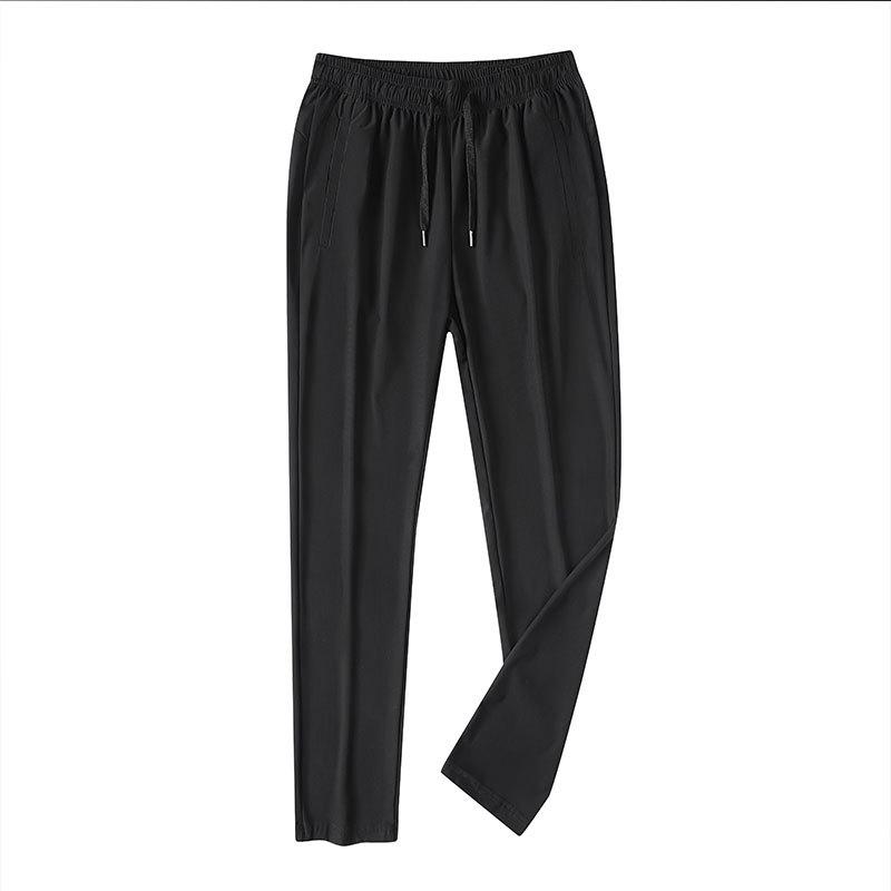 

Повседневные брюки мужские, летние, трендовые, из ледяного шелка, модные, однотонные, тонкие, без глажки, без глажки 3XL