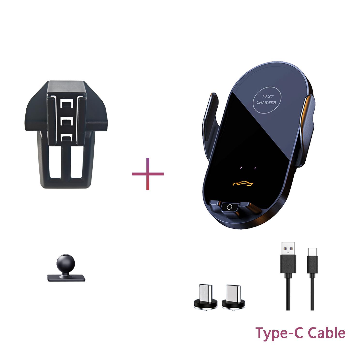 Pro Toyota Prado 2018 2019 2020-2023 Držák na telefon do auta Bezdrátové nabíjení Magnetický držák na telefon Podpora Magsafe pro auto Příslušenství Base and holder 4 black