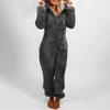 Dames Pluche Romper Herfst Winter Flanellen Pyjama Lange Mouw Rits Hoge Hals Muts Warmhouden Meisjeskleding Nachtkleding Loungewear