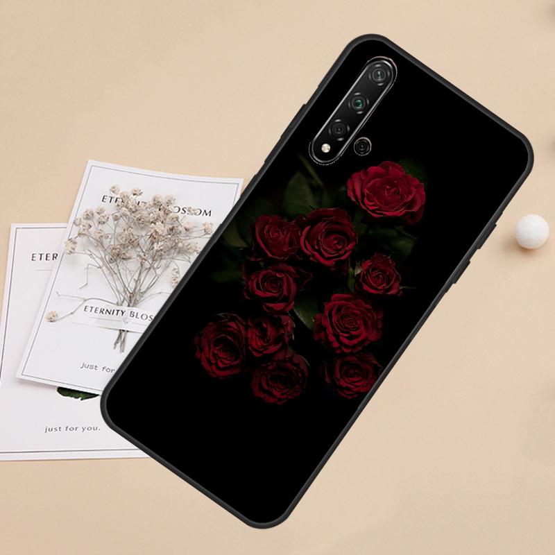 Flower Red Rose For Huawei Nova 8i 7i 11i 12i 12s 9 10 SE Y60 Y61 Y70 Y72 Y73 Y90 Y91 P20 P40 P30 Lite Case