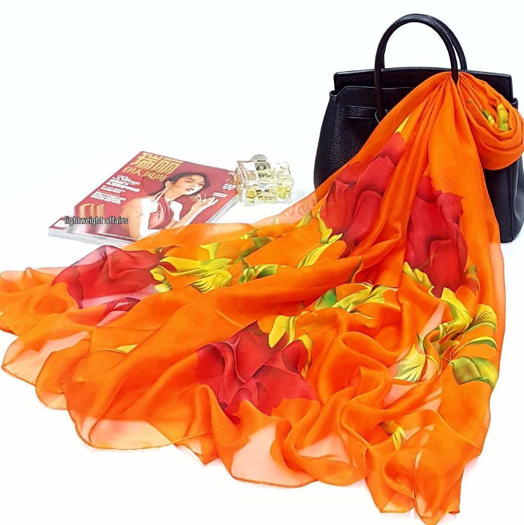 All-Season Oversized Chiffon Scarf for Women - Sun Protection & Versatile Wear
