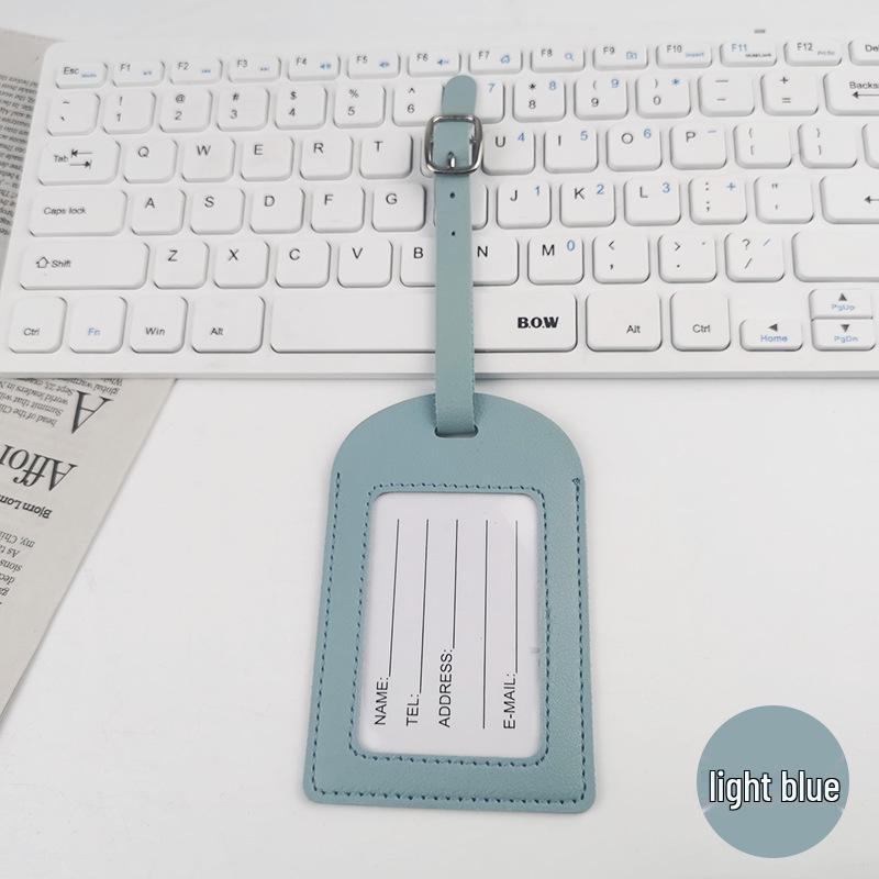 Premium PU Leather Luggage Tag with Stitching and Signature Card