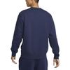 Nike Club Fleece Letter Logo Embroidery Crew Neck Fleece Lined Sweatshirt Men's Dark Navy Blue FV4446-410