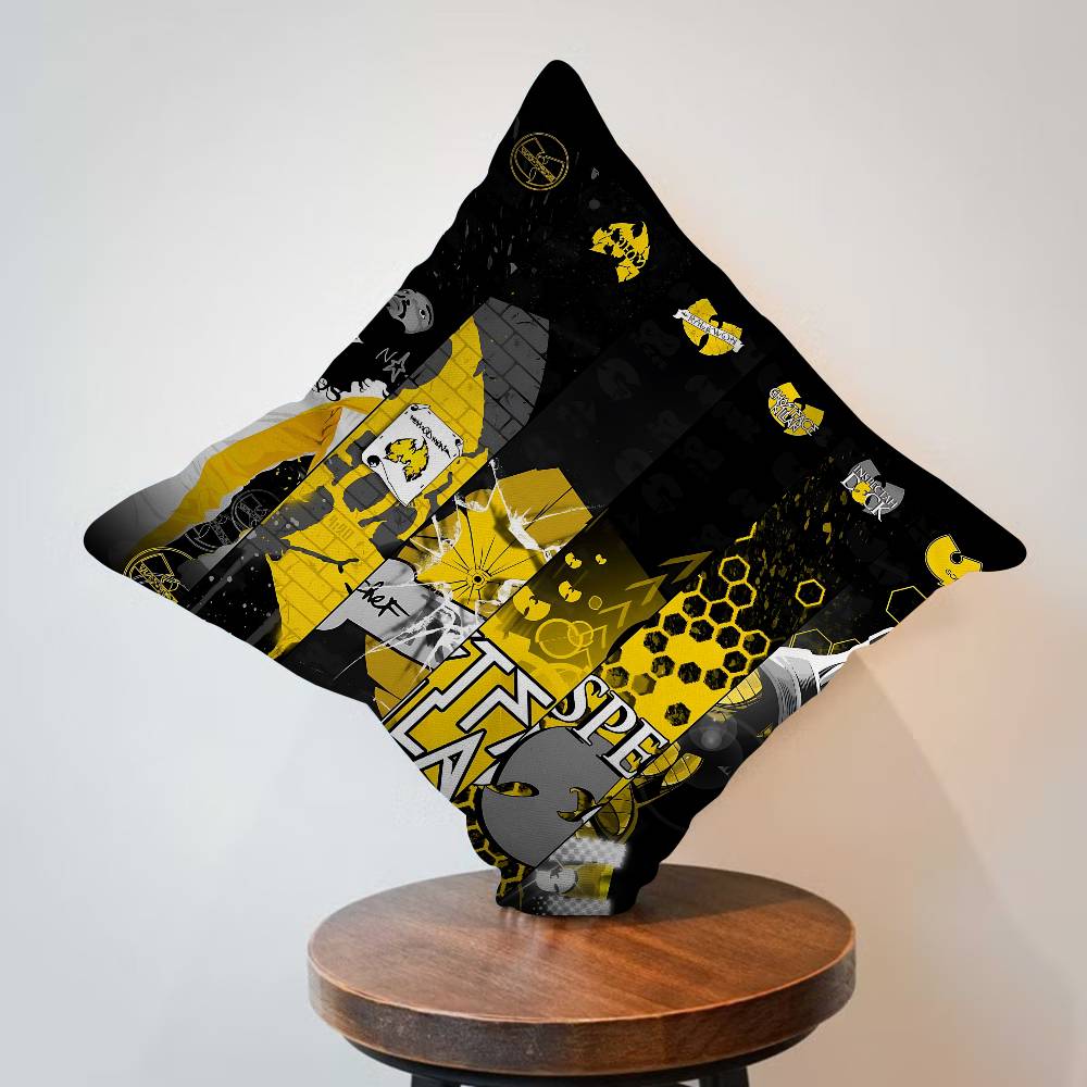 Hip Hop Group Wu Tang Pillow Covers Cartoon Sofa Decorative Home Double-sided Printing Short Plush Cute Cushion Cover