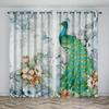 Peacock Blue Feather Animal-themed Blackout Curtains, a Set of Two Panels, Suitable for Decorating Living Rooms, Bedrooms, Studi