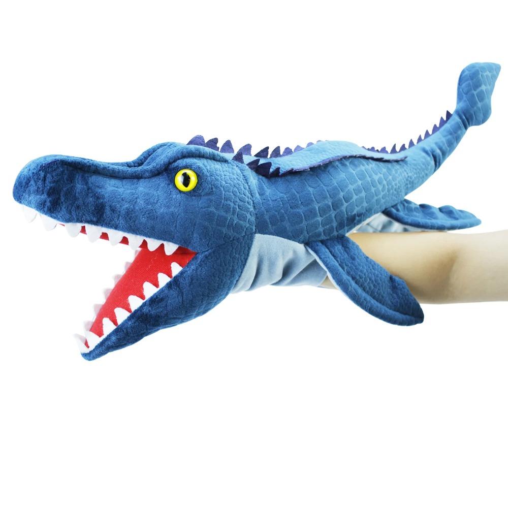 New 11 style Dinosaur Hand Puppet Plush toys Kindergarten performance Hand control glovesTriceratops Tyrannosaurus Dilophosaurus