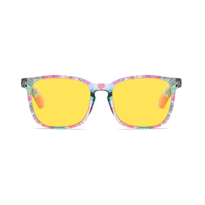Fashionable Printed Frame Women's Night Vision Glasses Ultra Light UV400 Sunscreen Driving Sunglasses