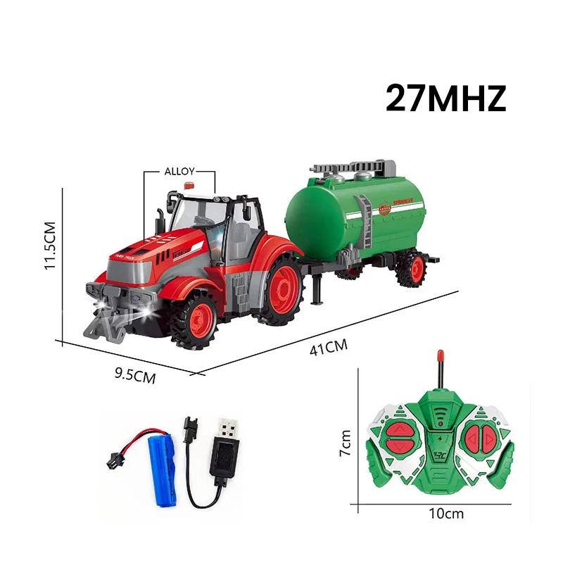 1/24 Remote Controlled Farmer Car Children Toys 4CH RC Trailer Farmer Trucks with Lights Radio Control Transport Vehicle Toy Car