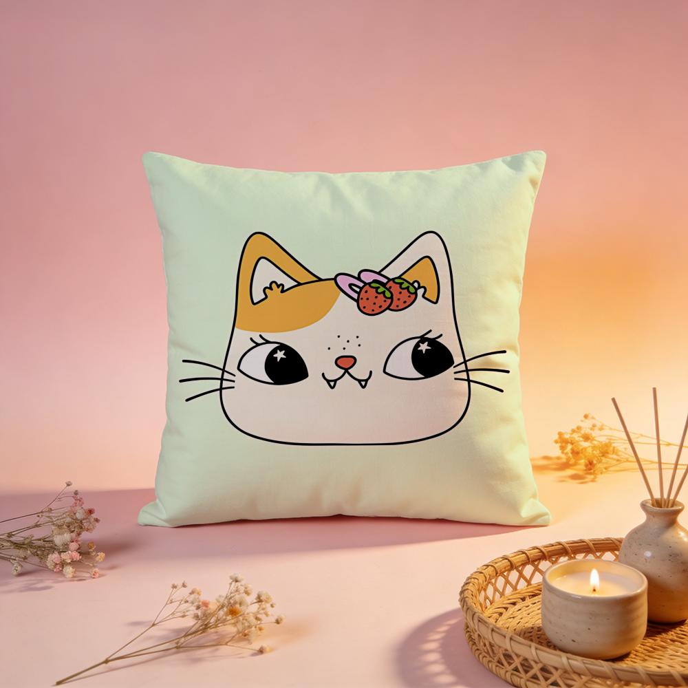Cool Bandana Cat Graphic Cushion Cover Comfortable Durable Pillow Cover MultiScene for Home Office Car Sofa