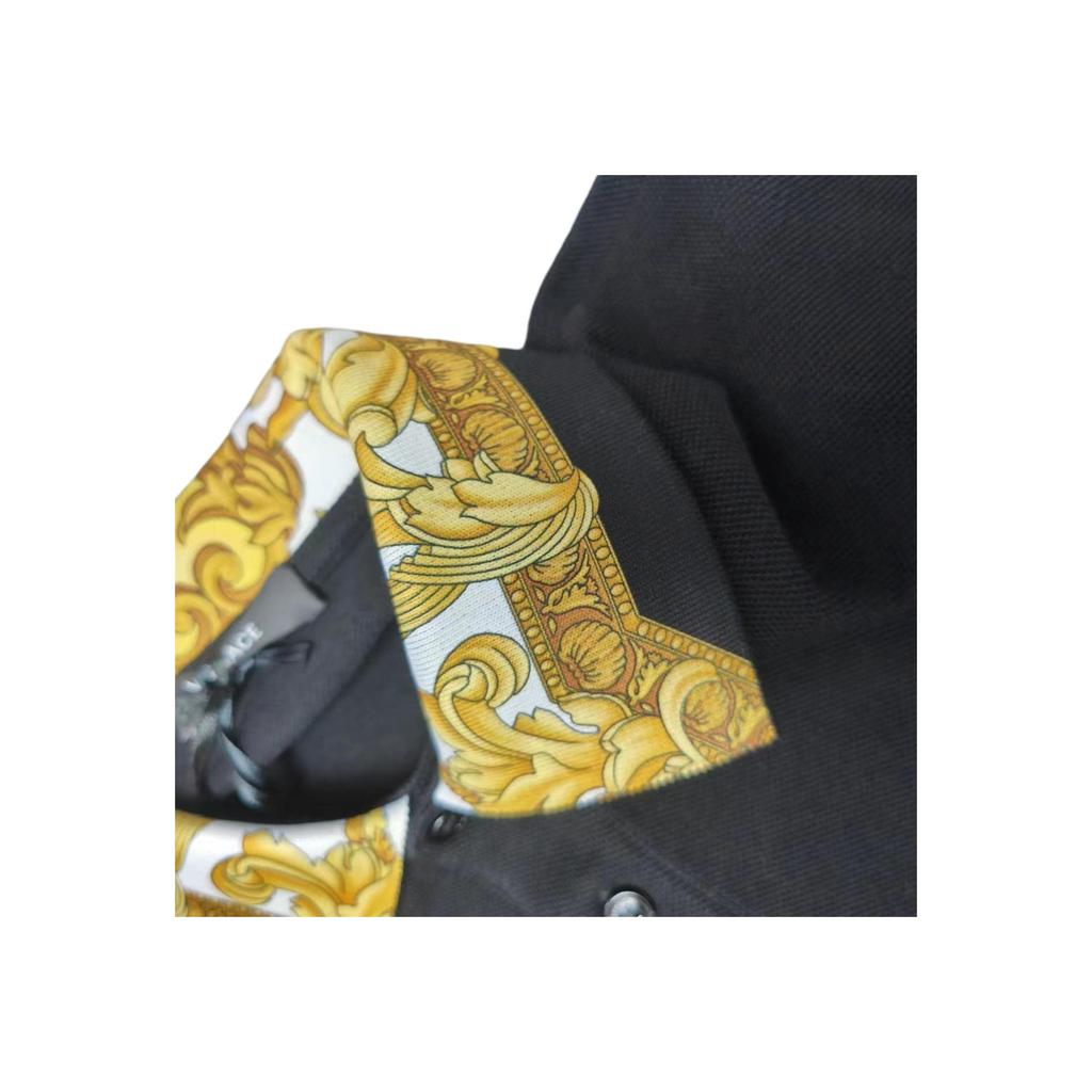 Versace SS23 Letter Embroidery Casual Short Sleeve Polo Shirt Men Polo Shirts Black 1012260-1A08837-2B130