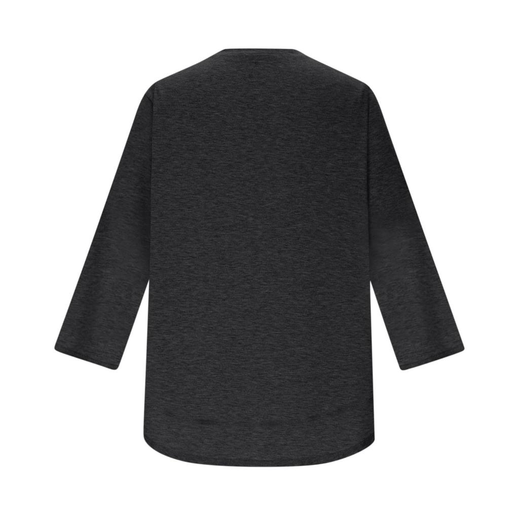 Women's Fashionable Casual Neck Colour Three-Quarter Sleeve T-Shirt Top