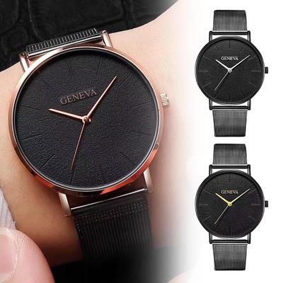 Men's Quartz Watch Stainless Steel Mesh Band Analog Display Minimalist Design Slim Case Lightweight Comfortable Fit