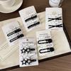 4pcs/set Geometric Hairpins Barrettes Black White Color Polka Dot Hair Clips  For Women