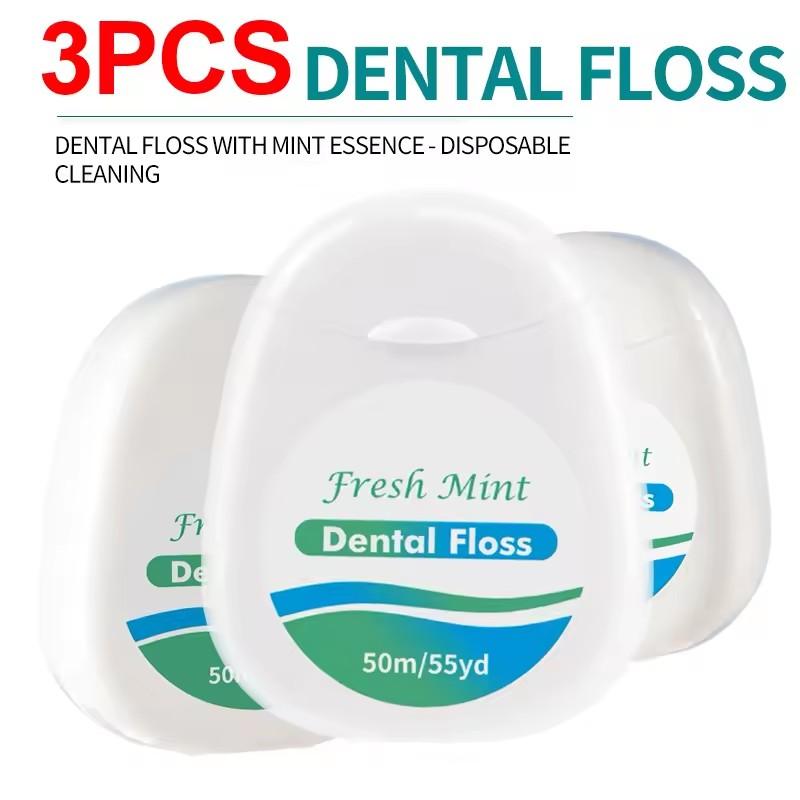Mint Flavored Dental Floss Roll - Interdental Cleaning Tools Adult Home Oral Care Set - 6/3/1 Pcs White Box Options
