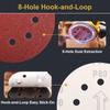 50Pcs 5 Inch 8Holes Sandpaper 125mm Round Hole Hook Loop Sanding Discs 40-2000 Grit for Random Orbital Sander Polishing Tool