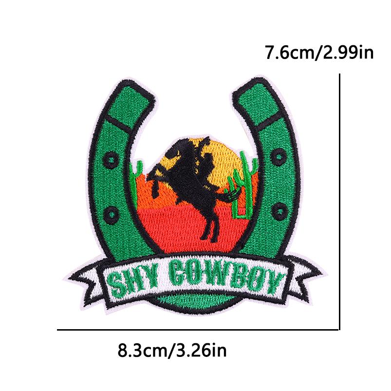 West Cowboys Iron On Patches For Clothing thermoadhesive Patches For Clothes Mushroom Embroidery Patches For Hat/Jeans DIY Badge