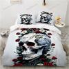 3D Print Skull Bedding Set Boys Girls Twin Queen King Size Duvet Cover Pillowcase Bed Boys Adult Home Textileextile Luxury Gift