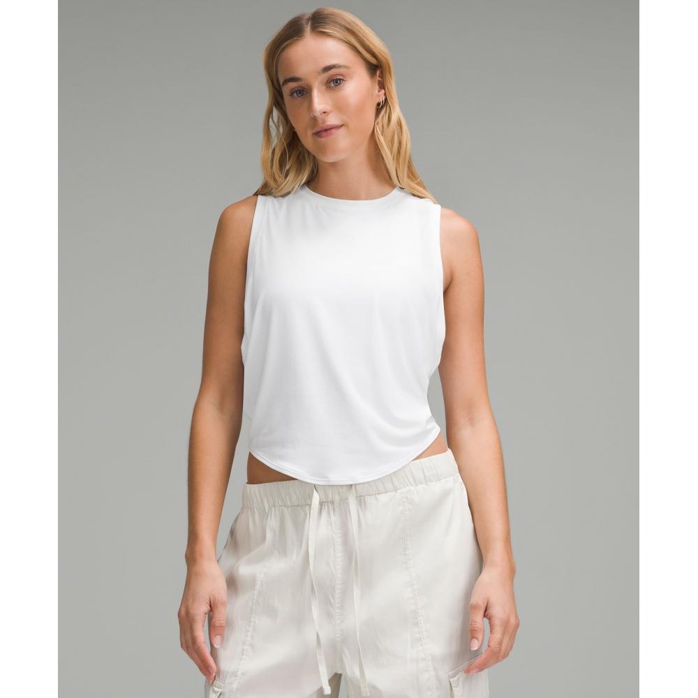 

Lululemon Soft Knit Crewneck Cropped Tank Top White 14