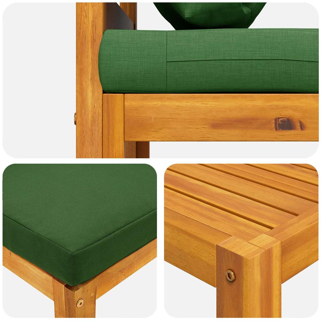 Modular Sofa Set with Cushions 3 Pieces 2 Seater Solid Acacia Wood