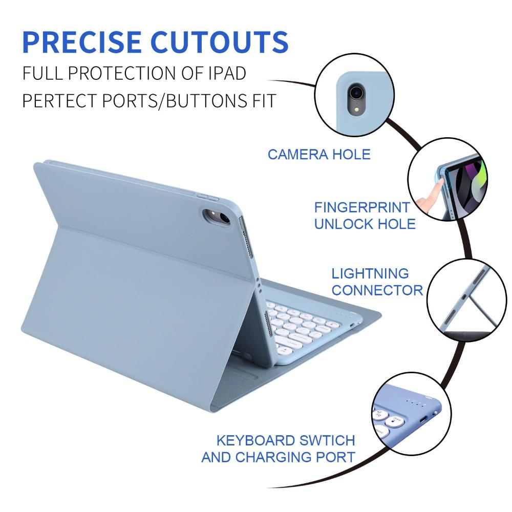 Bluetooth Keyboard Case for iPad Air 6 Pro 11 Split Round Keycap with Pencil Holder 10.2 Inch