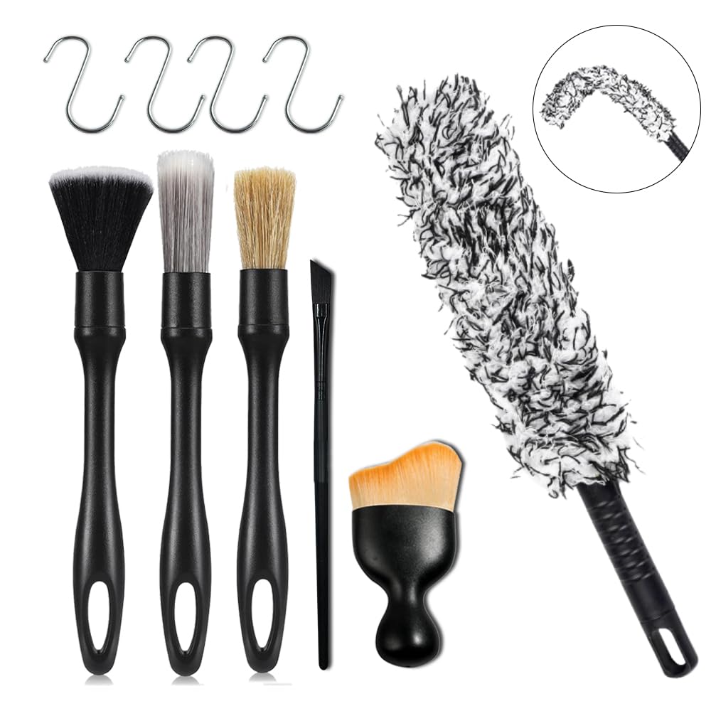 

Щетка для колес, Щетка для мойки автомобиля, Набор из 6 штук, Для кузова автомобиля, Очистка зазоров, Set of 6 car чёрный