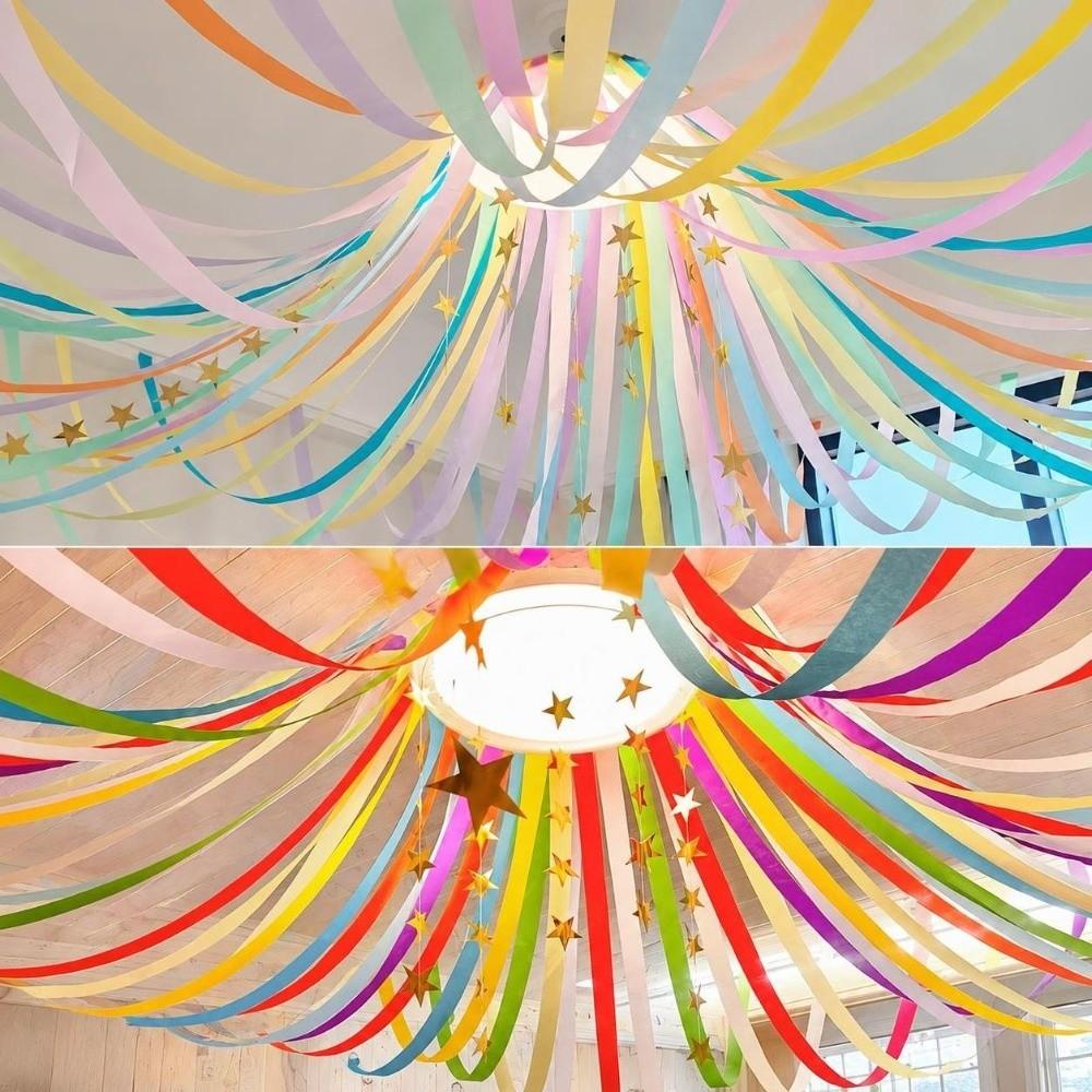 Colorful Party Streamers Set Paper Hanging Decorations Festive Rainbow Streamers  Home Celebration