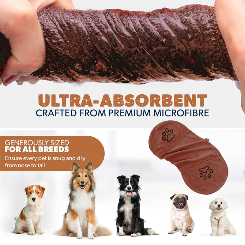 1 Ultra-fine Fiber Dog Towel, Available In Multiple Sizes with Strong Water Absorption, Suitable for All Dogs and Cats