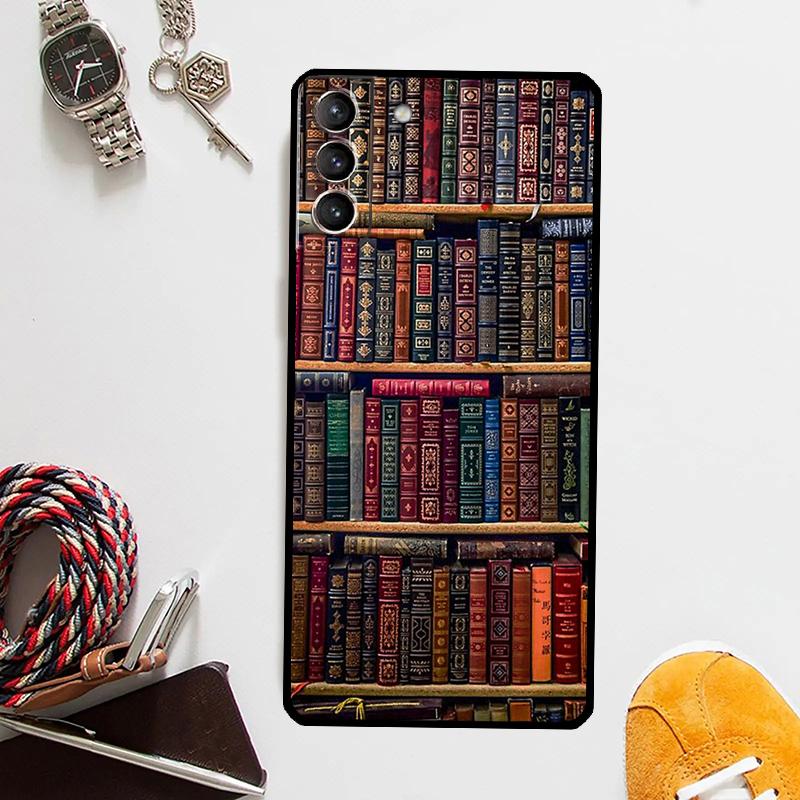Read Books Illustration Case For Samsung Galaxy S25 Ultra S20 S21 S22 S23 Plus S24 Ultra S9 S10 S25 FE Cover Coque