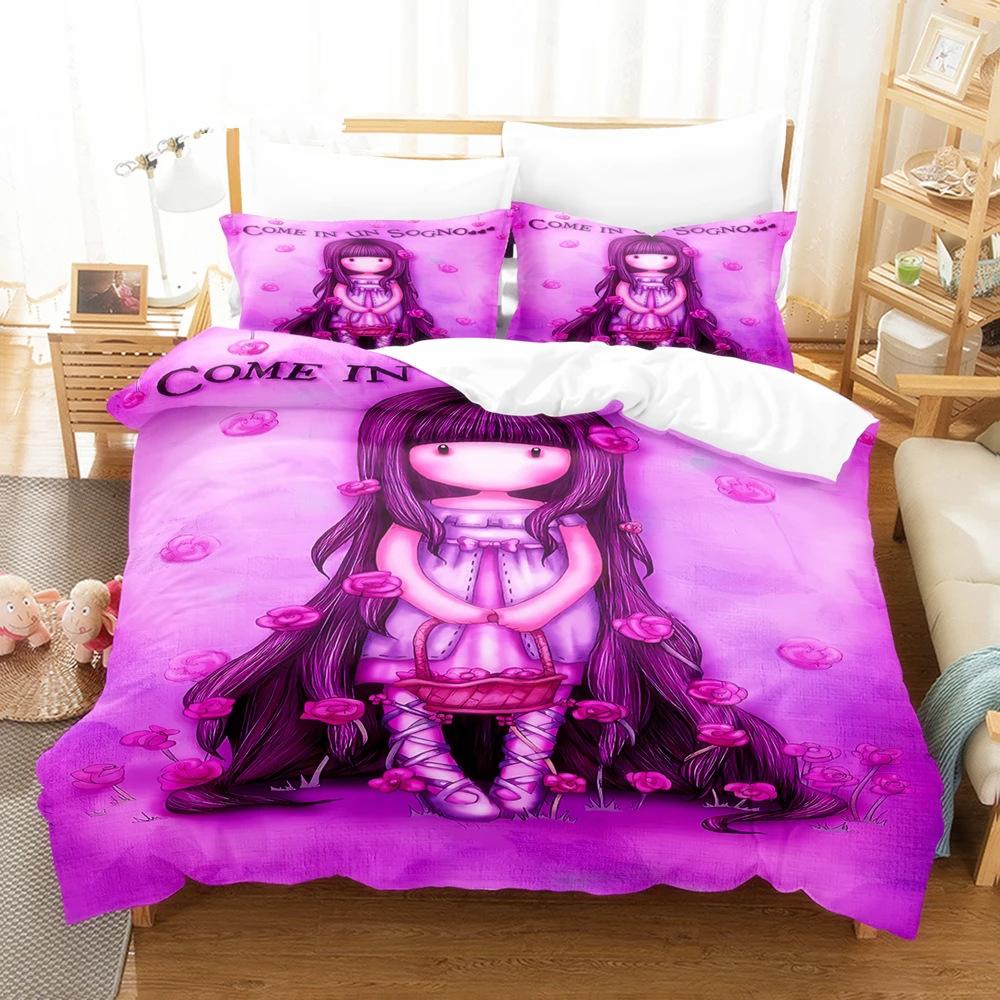 Anime Girl Down Quilt Cover Set King Bedding Set With Pillowcase Quilt Cover Three-Piece Set