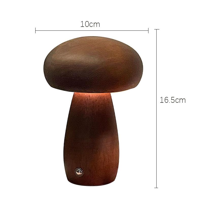 Dřevěné houby Noční světlo Dotykový spínač Ložnice Noční stolní lampa Ořech Buk Dřevo Teplé stmívatelné stolní světlo USB nabíjecí