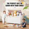 VEVOR Wooden Toy Chest for Kids, Toddler Toy Storage Box with Flip-Top Lid and Safety Hinge