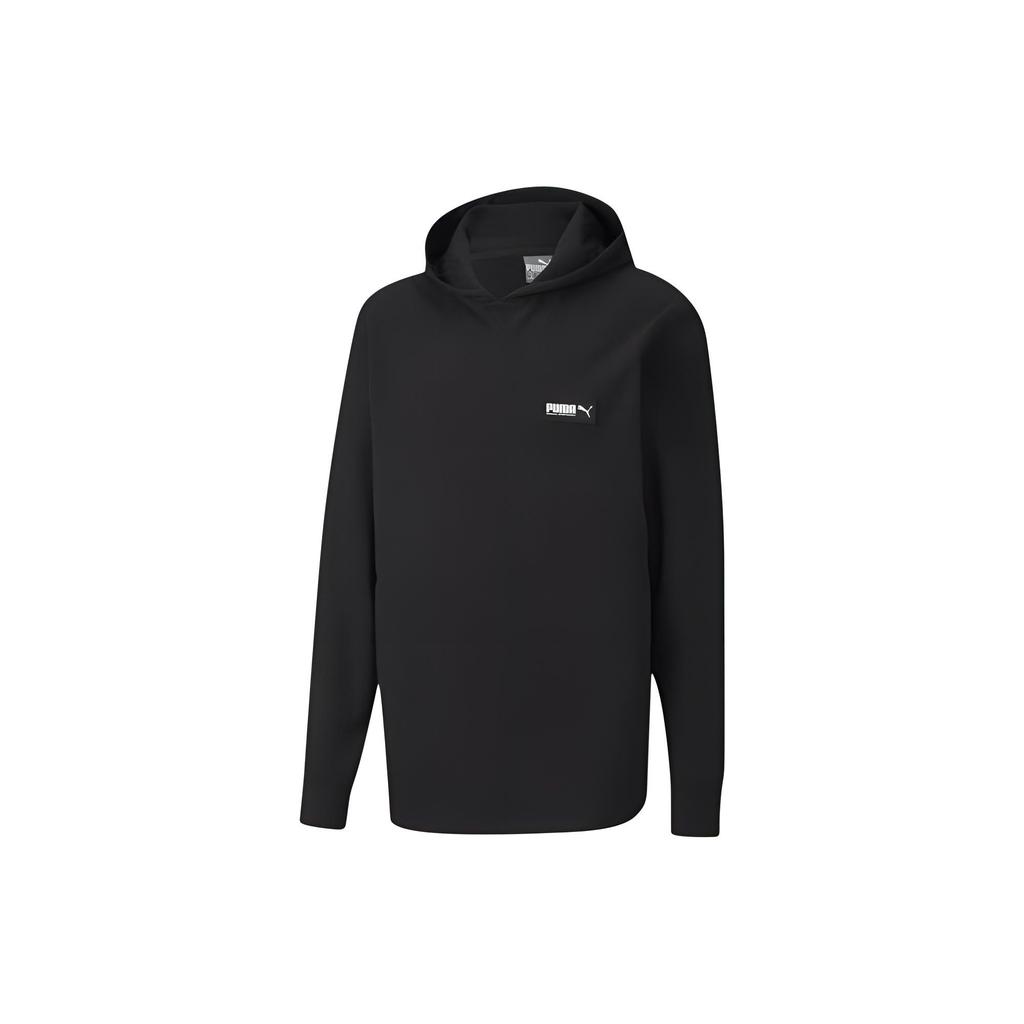 Puma Solid Color Casual Drawstring Hoodie Unisex hoodies Black 582678-01