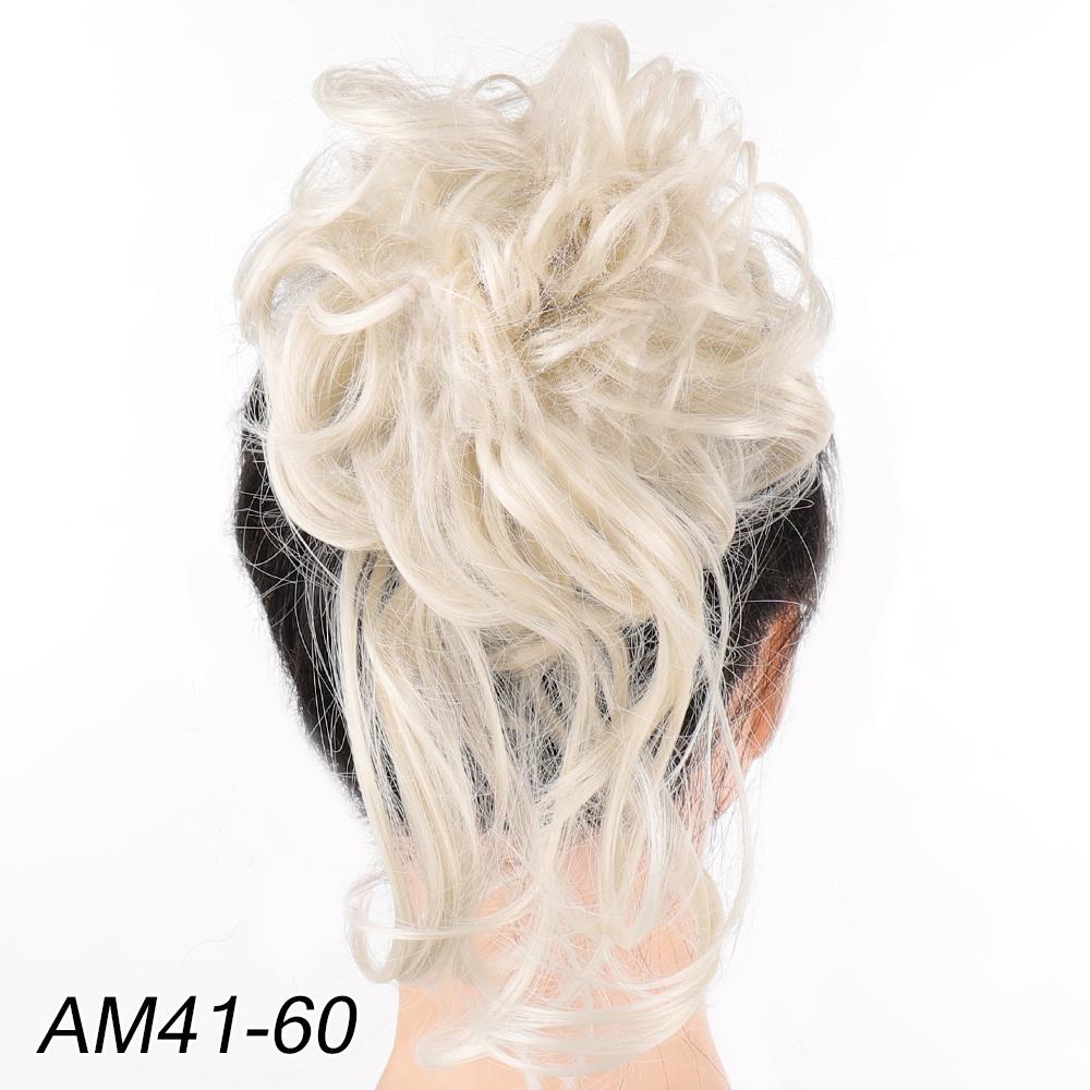 

Пучок из синтетических волос Пучок для волос Небрежный вьющийся ободок для волос Эластичный хрустящий парик Женская заколка Черный Коричневый