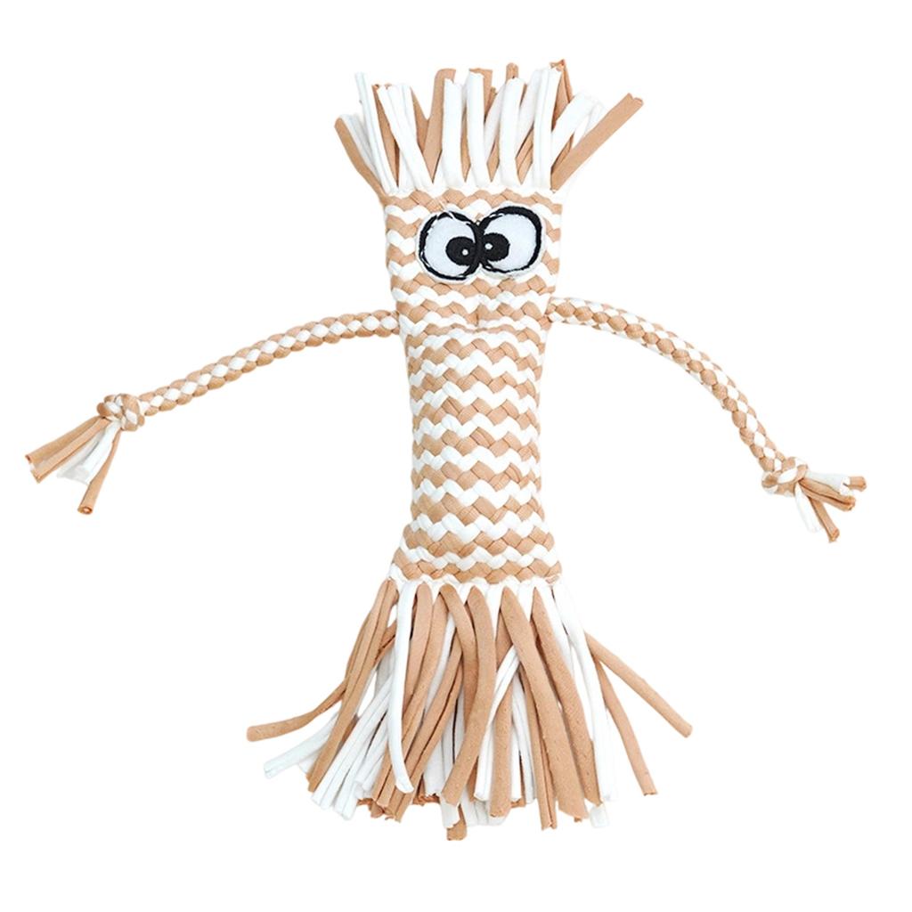 Dog Toy Cotton Rope Doll Knot Toy, Squeaky, -resistant, Teething Toy For Teddy And Small To Medium-sized Dogs, Pet Supplies