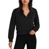 Women's Quarter Zip Pullover Sweatshirt Loose Fit Casual Solid Color Long Sleeve Sweatshirt with Ribbed Cuffs and Hem