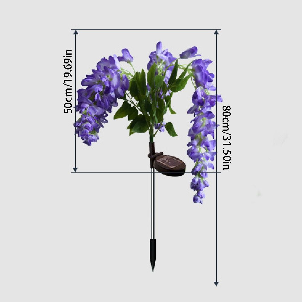 Creative Garden Floor Lamp Realistic Landscape Lawn Lamp Solar Wisteria Flower Lamp  House