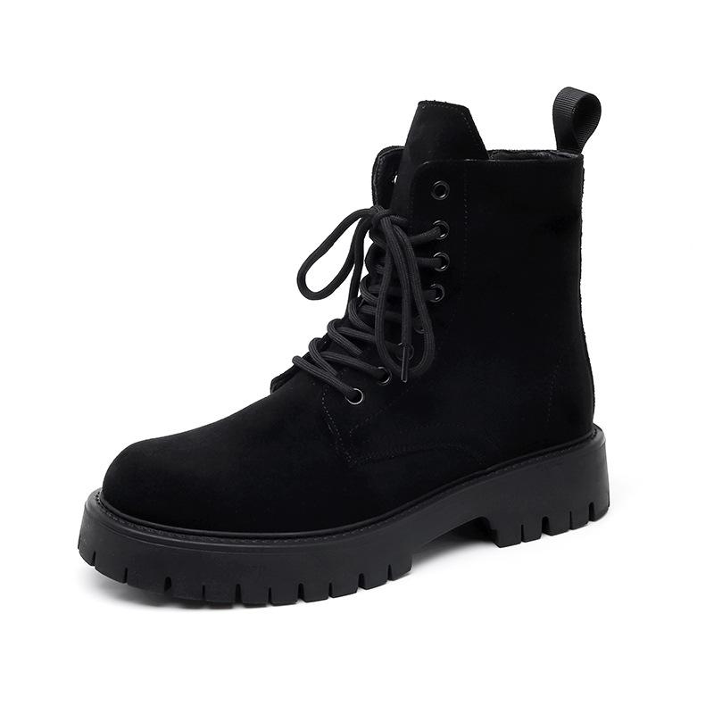 

2025 men s new high-top Martin boots British style thick-soled heightened large-size lace-up velvet boots men s 3302-R 38 чёрный