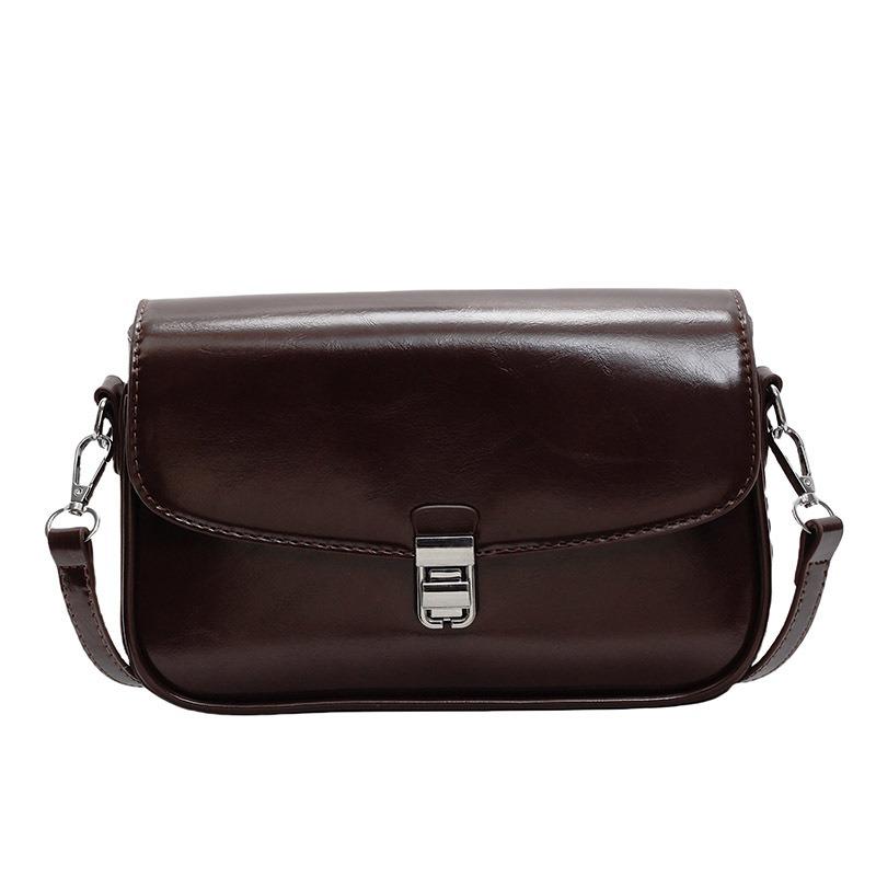 

Модная универсальная маленькая квадратная сумка весна новая высококачественная простая повседневная сумка через плечо трендовая сумка-мессенджер кофейный