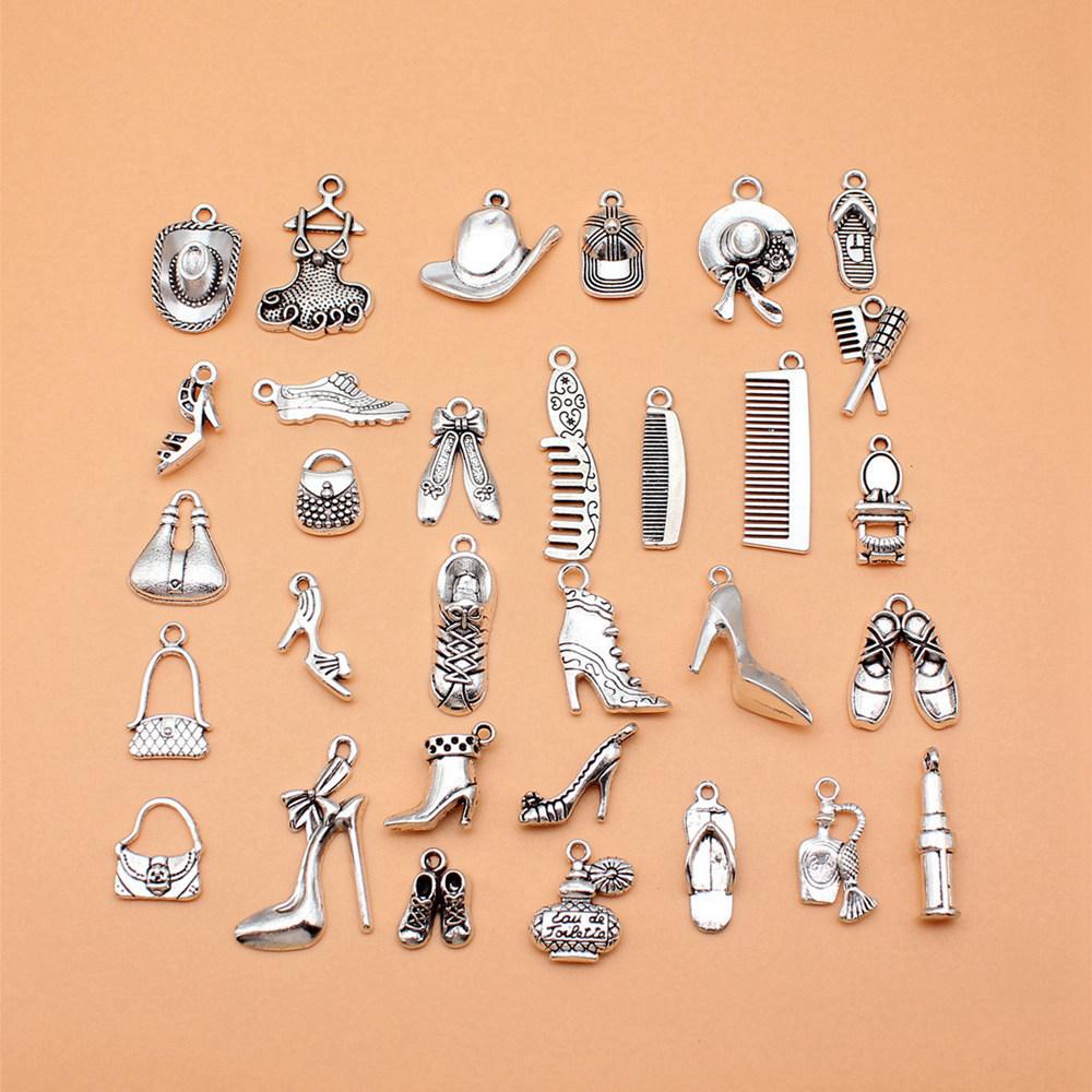 1 Set Mix Key Lock Charms Alloy Tools Pendants For Work Themed Jewelry Making