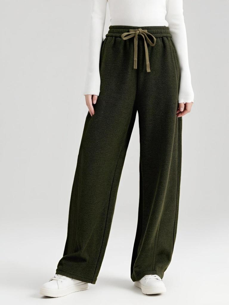 2025 Puyuan Autumn/Winter Silk Cashmere Women's Wide-Leg Pants with Double Pockets