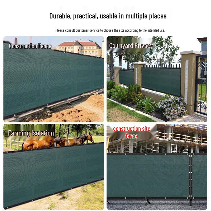 Dark Green Encrypted Sunshade Net: Thickened Anti-Peeping Shade for Balconies and Garden Fences